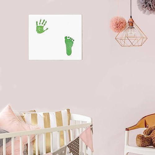 Comparison view of clean touch inkless technology versus traditional messy ink pads for babies.