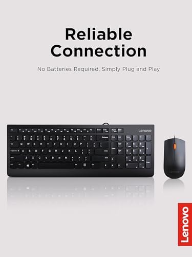 Lenovo wired black keyboard highlighting the island style layout and numeric pad
