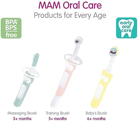 Compact handle of MAM toothbrush designed for baby's small hands