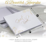 Only Zest guest book displayed on a decorated wedding reception table.