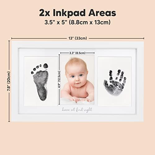 Demonstration of a newborn baby foot gently pressing against the mess free inkless printing film