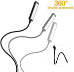 Oriemars eye care LED reading light set up on a bedside table