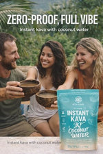 Koa Kava authentic USA imported relaxation supplement pouch on countertop