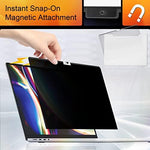 MacBook Air screen showing clear display with privacy filter removed