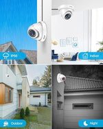 Close up of Zosi CCTV camera lens and IR sensors