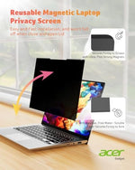 Acer laptop privacy filter showing magnetic attachment detail