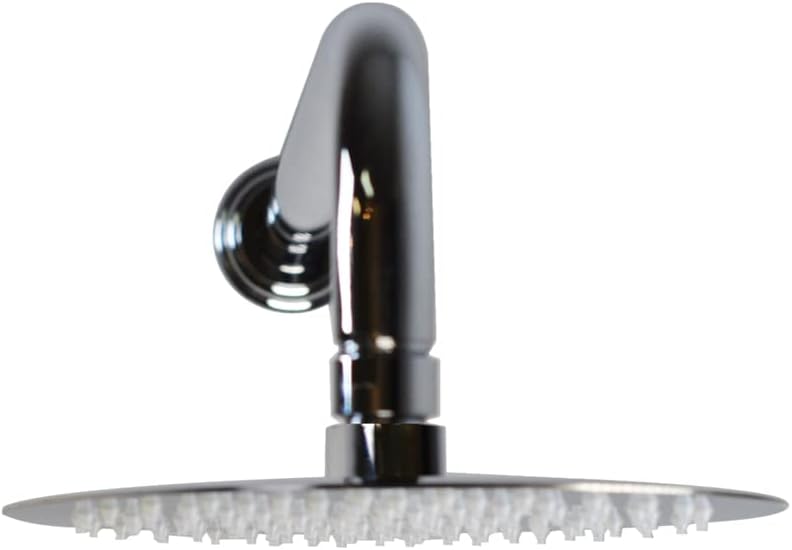 Westbrass COSHR800-12 8" Round Thin High Pressure Rainfall Shower Head with 1/2" IPS x 10" IPS Wall Mount 90-Degree Rain Arm and Flange, Oil Rubbed Bronze - Image 10