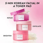 Glow Recipe Korean toner pad discovery kit individual sachets displaying the brightening and exfoliating options