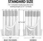 YellyHommy luxury hotel style white shower curtain set full view