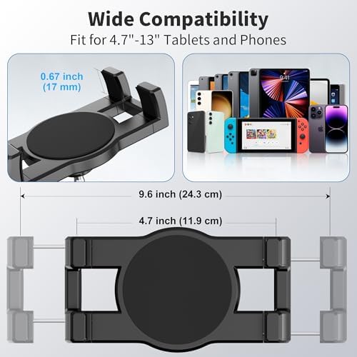 TeQable universal tablet wall mount installed in a home gym setup.