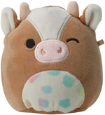 Squishmallows Kellytoy 2023 Easter Griella The Cow 5 Inch Brown front view plush toy