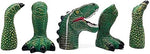 AQKILO dinosaur puppet set close up highlighting the smooth texture and non toxic material.