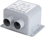 Side view of the 800W ceramic automotive heater demonstrating its compact dimensions for under-dash placement.