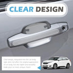Comparison of a scratched vehicle door handle bowl versus a protected pristine handle utilizing the clear adhesive shield.