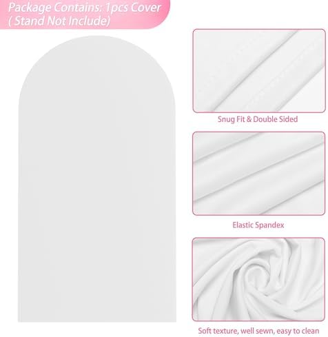 Wrinkle resistant white spandex slipcover installed on a 7.2 feet round top frame for birthday parties