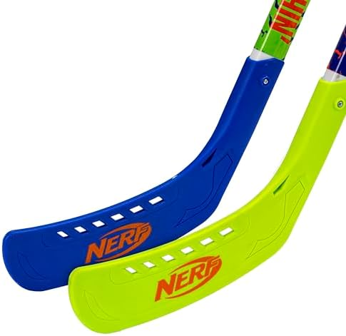 Full contents of the Franklin Sports youth sports kit layout including both sticks and the soft ball.