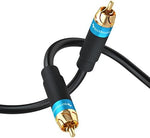 Close up of BlueRigger gold plated RCA connectors
