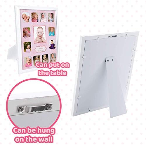 Comfecto premium wooden baby memory frame with central opening on a nursery wall