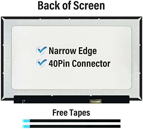 TFTcenter NT156WHM T03 display panel rear view showing forty pin connector
