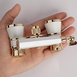 Marsrut vintage style opera glasses viewed from the eyepiece side showing premium alignment