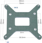 Close up view of the black protective insulating layer attached to the Gennel CPU radiator base mounting plate