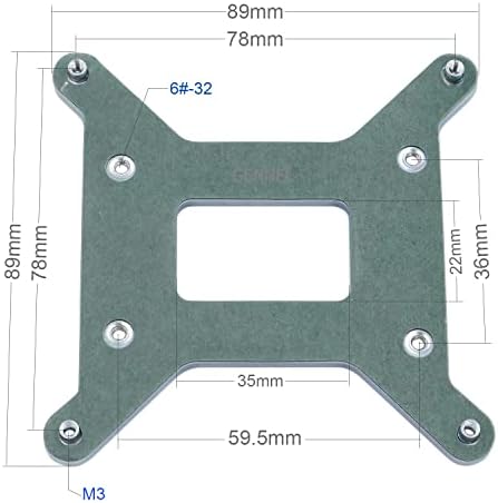 Close up view of the black protective insulating layer attached to the Gennel CPU radiator base mounting plate