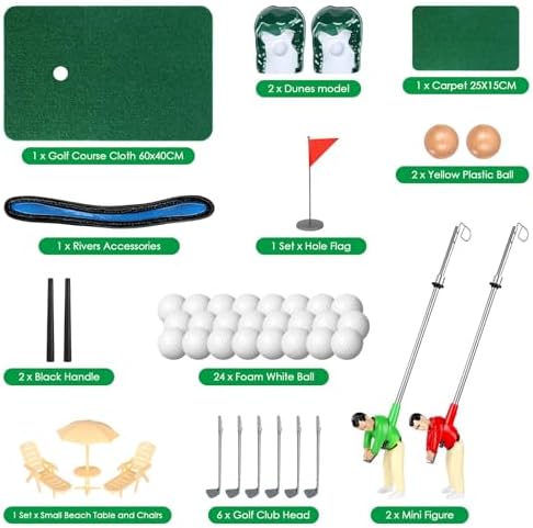 Close up of Wassteel mini golf mechanical putting figure