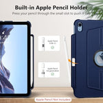 Fintie dual layer hard shell back cover showing heavy duty shock absorption design.