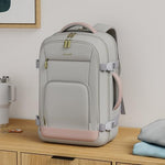 LOVEVOOK 40L carry on backpack open flat at 180 degrees showing internal compartments