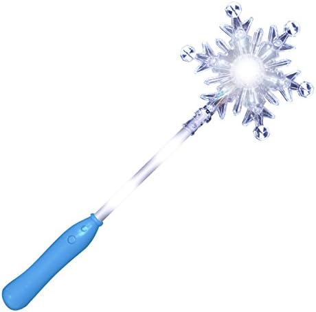 Child holding blue FlashingBlinkyLights snowflake wand