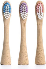 Eco-friendly bamboo sonic toothbrush refills compatible with Philips Sonicare handles.