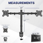 VIVO Dual Monitor Desk Mount, Holds 2 Computer Screens up to 30 inches and 22lbs Each, Heavy Duty Fully Adjustable Steel Stand with C-Clamp and Grommet, Black, STAND-V002 - Image 5