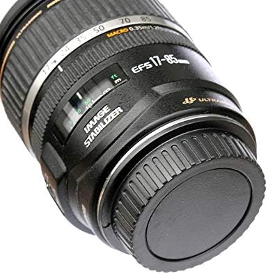 Fotasy DSLR body cap and rear lens cover pieces separated to show complete front and back protection