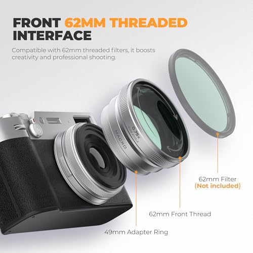 Freewell 0.75x wide angle adapter mounted on silver camera body