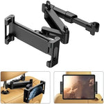 Aluminum alloy extendable arm pulled out to maximum ten inch distance for backseat viewing.