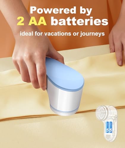 Portable lint remover for clothes showing detachable lint catcher.