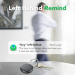 Slim Bluetooth tracking tag next to a leather wallet for size reference