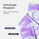 Biodegradable and flushable adult hygiene wipes from Hello Cake.