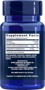 Life Extension healthy aging amino acid antioxidant supplement facts label view