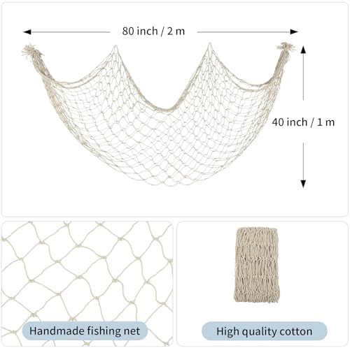 Patioland cotton sea net table runner display for an ocean themed party setting