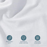 White cotton flannel fitted sheet on a queen size bed