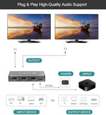 SVWSUN high definition screen duplicator demonstrating plug and play setup with power cable.