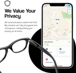 Apple compatible eyewear locator module showing lightweight structure