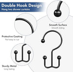 Set of twelve black matte premium metal bathroom hangers