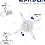 Projector mount hardware components and quick release hooks