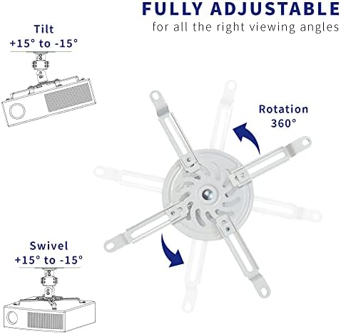 Projector mount hardware components and quick release hooks