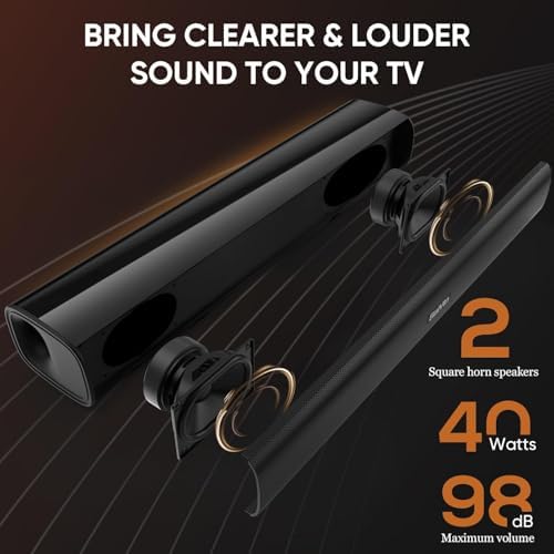 Saiyin soundbar mounted on wall under television