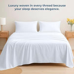 Oeko-Tex certified organic cotton white top sheet packaged display