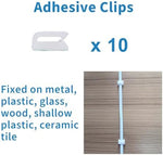 DIANMU white extension wire flat design layout next to included wall mounting clips.