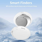 Cyberdot Bluetooth smart tag attached to a dog collar for pet tracking.